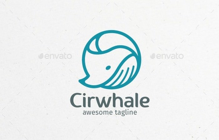 Circle Whale Logo Template