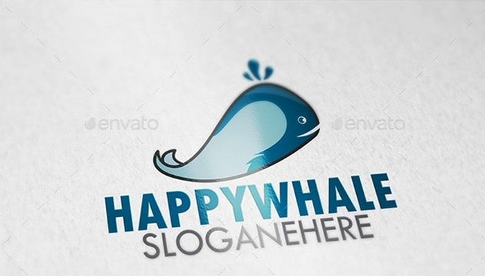 Happy Whale Logo Template