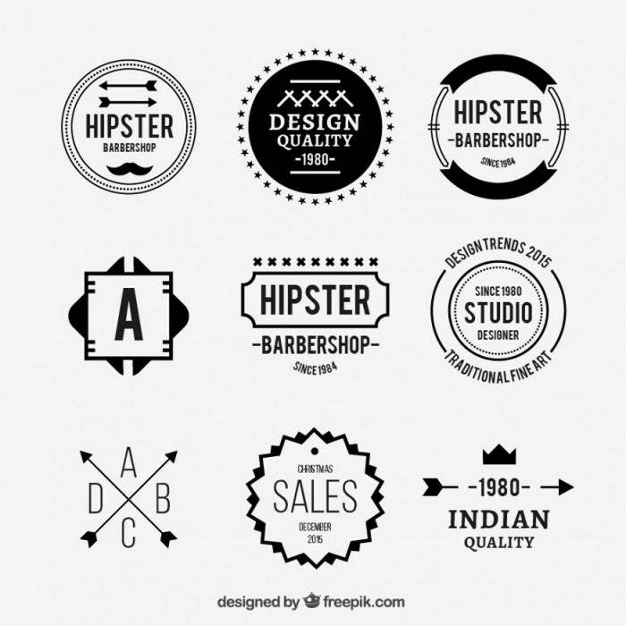 Hipster Flat Logo Collection