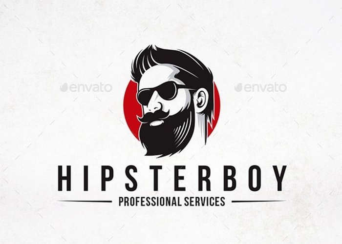 Hipster Man Logo Template