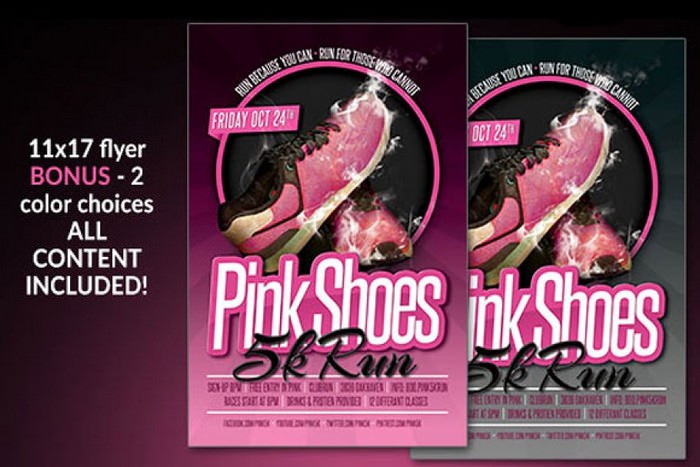 Pink Shoes 5k Run Flyer