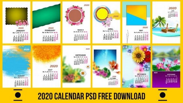 2020 Calendar PSD