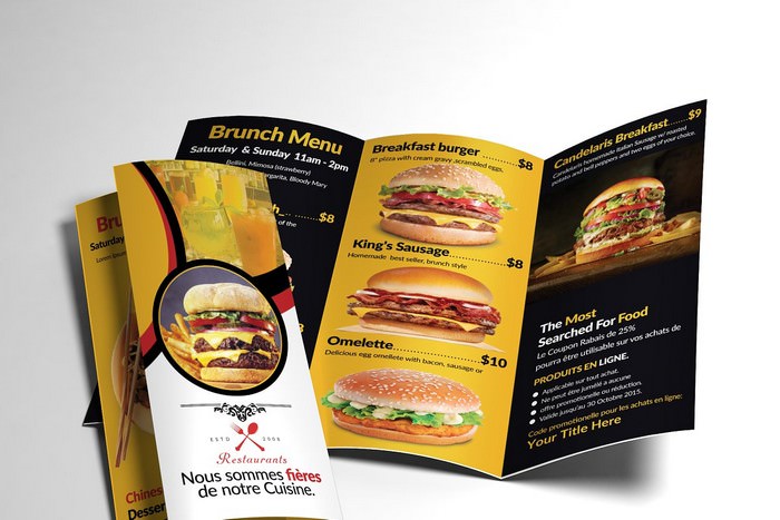 Healthy Food Menu Brochure Trifold