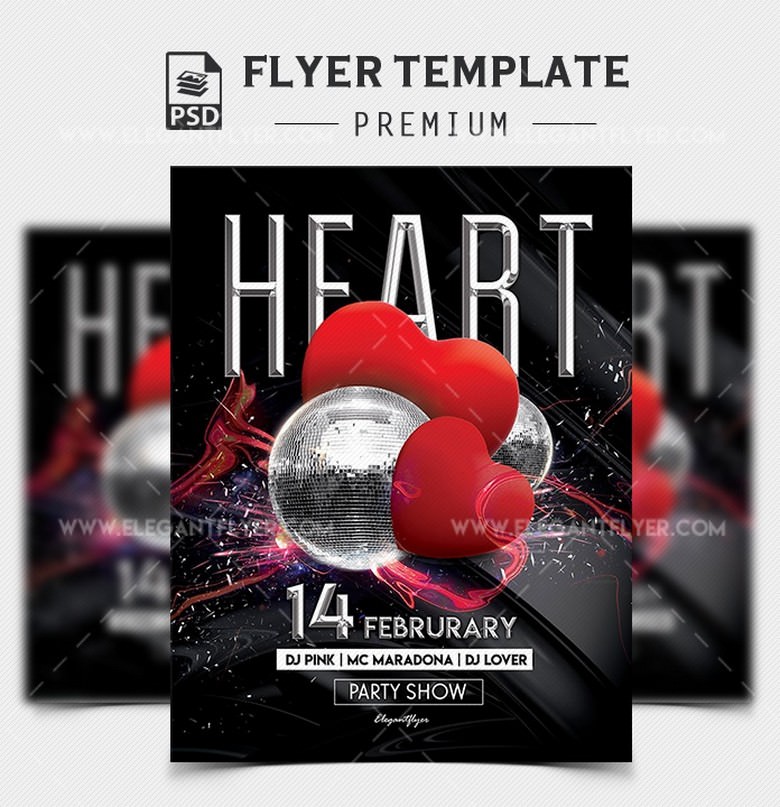 Heart Party – PSD Flyer Template