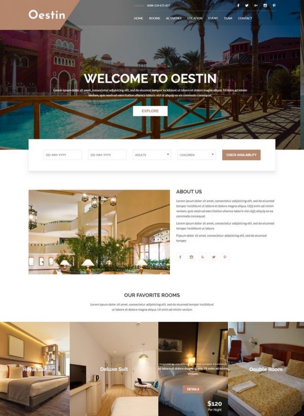 47+ Best Hotel Website Templates 2020 - Templatefor