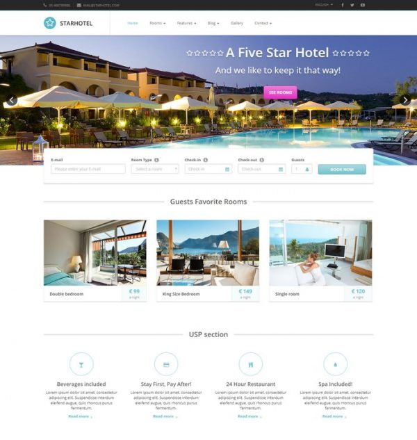 47+ Best Hotel Website Templates 2020 - Templatefor