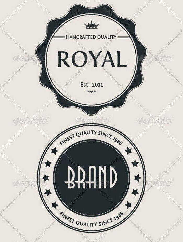 Vintage Logo Badges Set