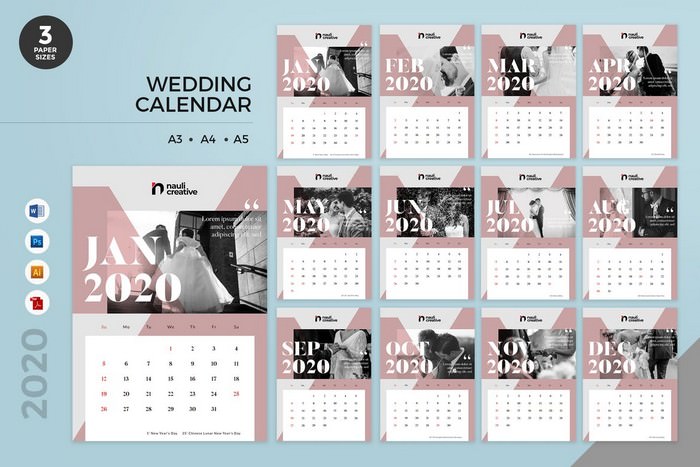 Wedding Calendar 2020 Calendar