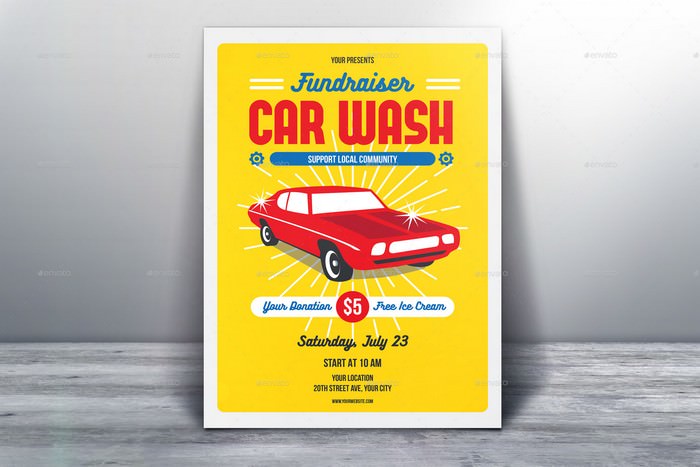 Fundraiser Car Wash Flyer Template 