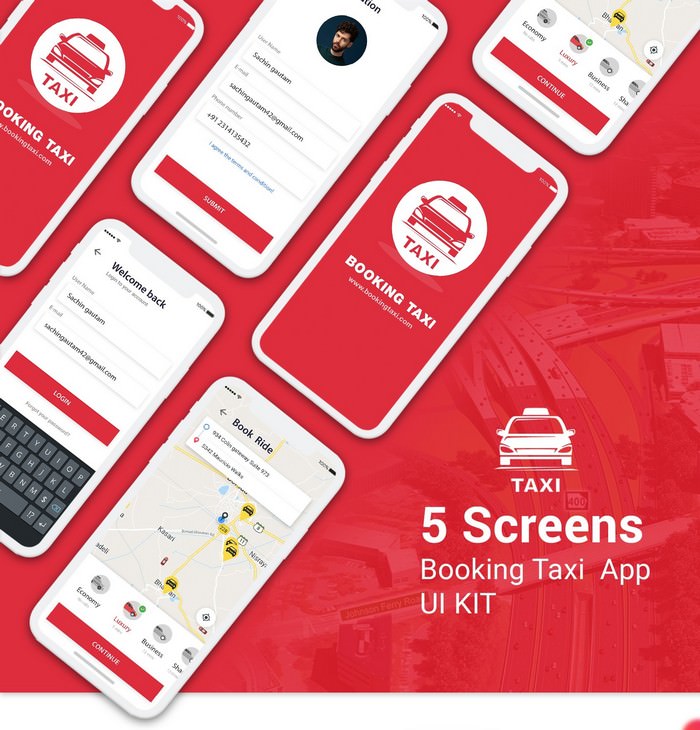 Taxi Booking App UI KIT