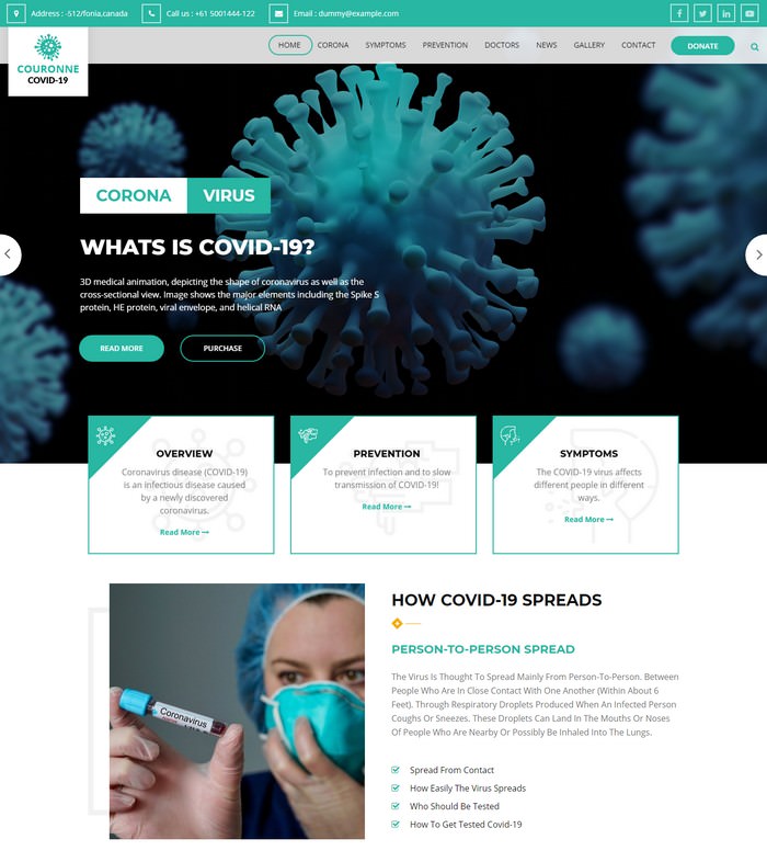 Couronne - Coronavirus (Covid-19) HTML Template