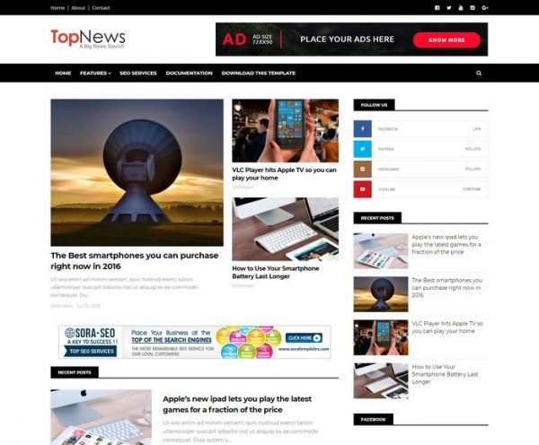 Free News Blogger Templates Themes Templatefor