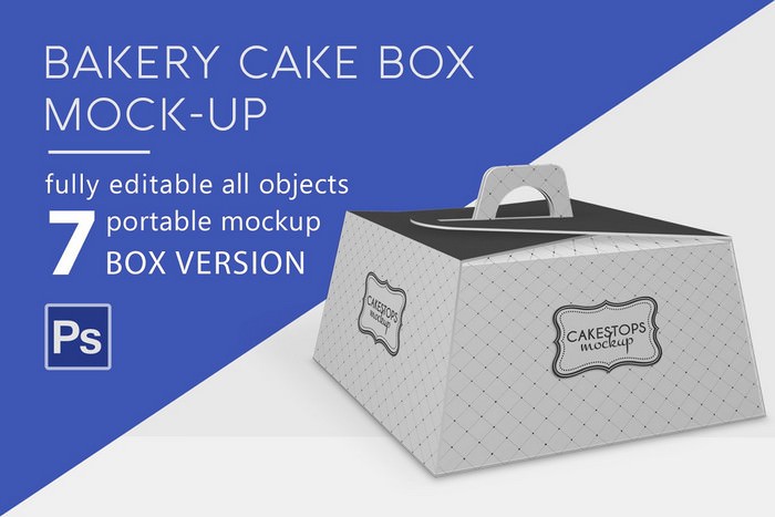 Bakery Cake Box Mockup
