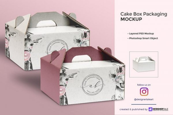 Download 22+ Top Cake Box Mockup PSD Templates 2021 - Templatefor