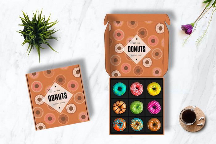 Cake & Donuts Box Mockup