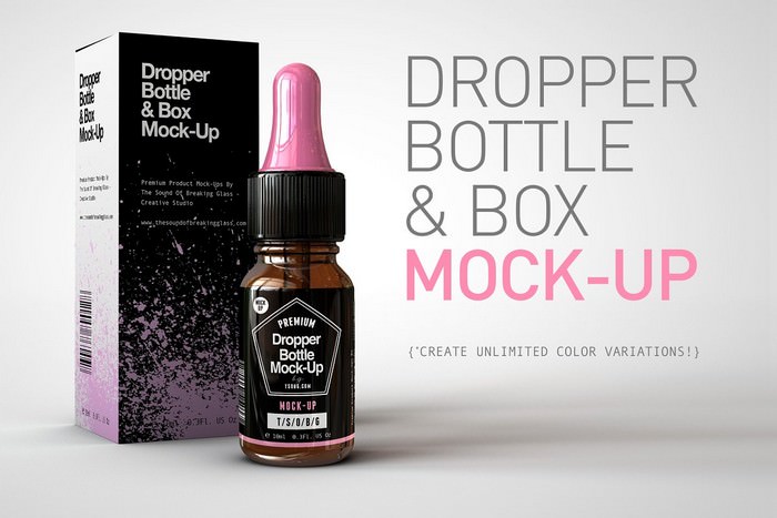 Dropper Bottle & Box Mock-Up 10ml