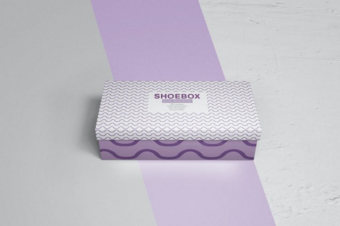 fully customizable paper shoe box mockup