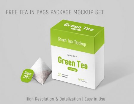 Tea In Bags Package Mockup Set