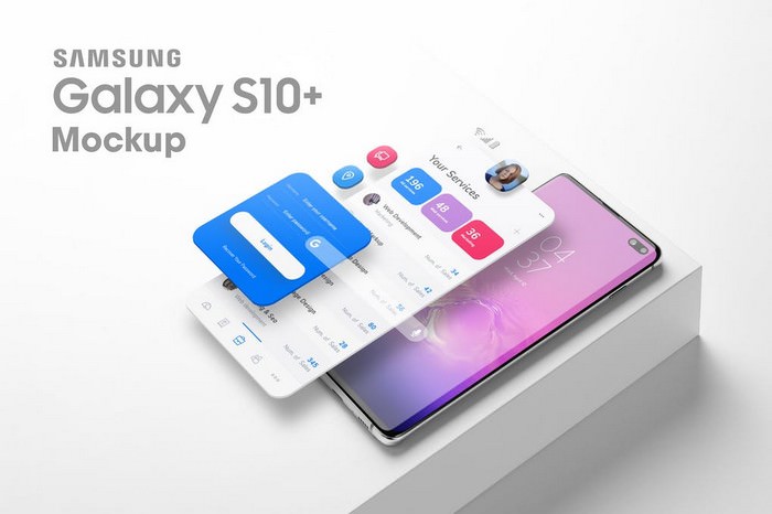 S10 + Android Smartphone Mockup