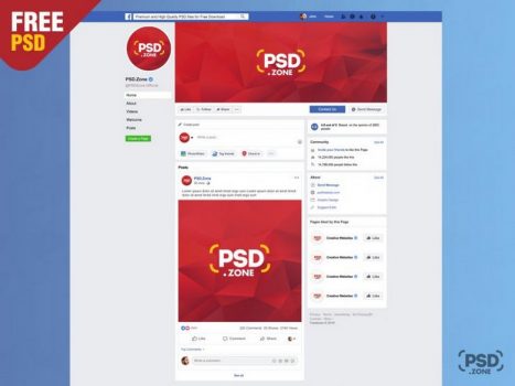 Facebook Page Mockup Template PSD 467x350 