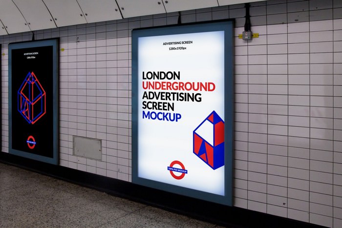 London Underground Advertising Screen Mockup