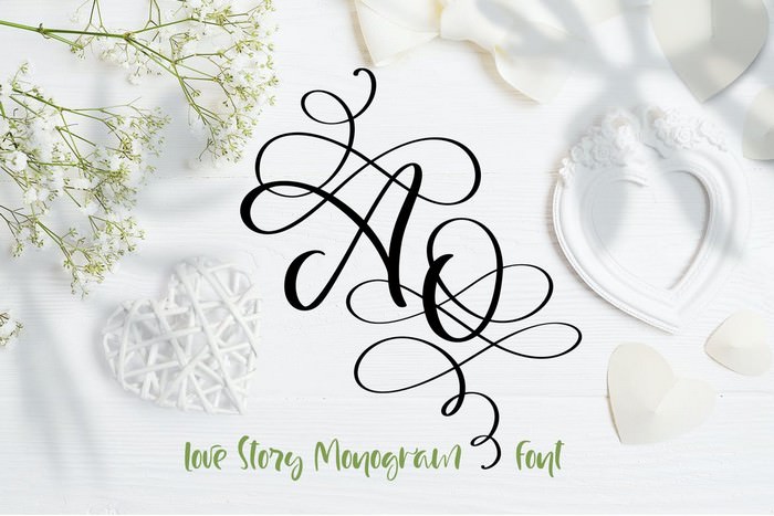 Love Story Monogram Font