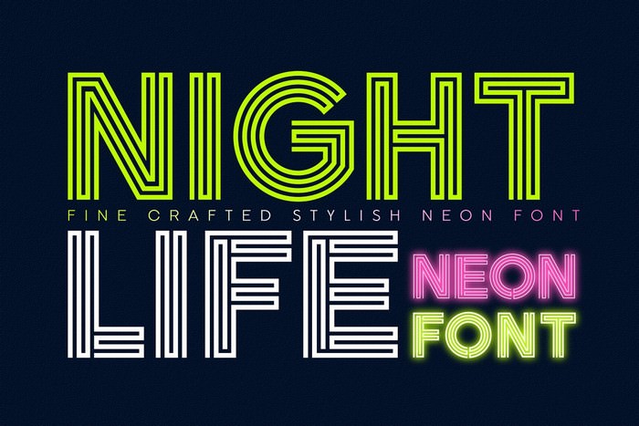Nightlife Decorative Neon Font