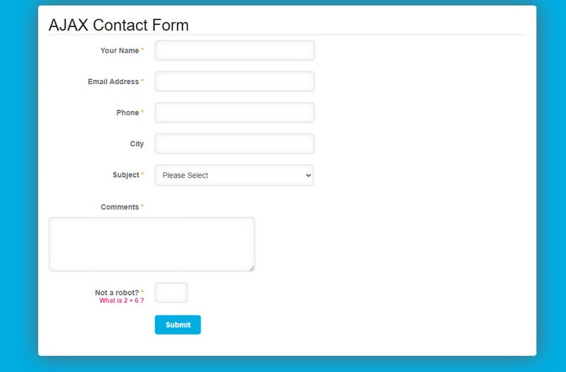 Ajax PHP Contact Form with CSV Exporter & Filters