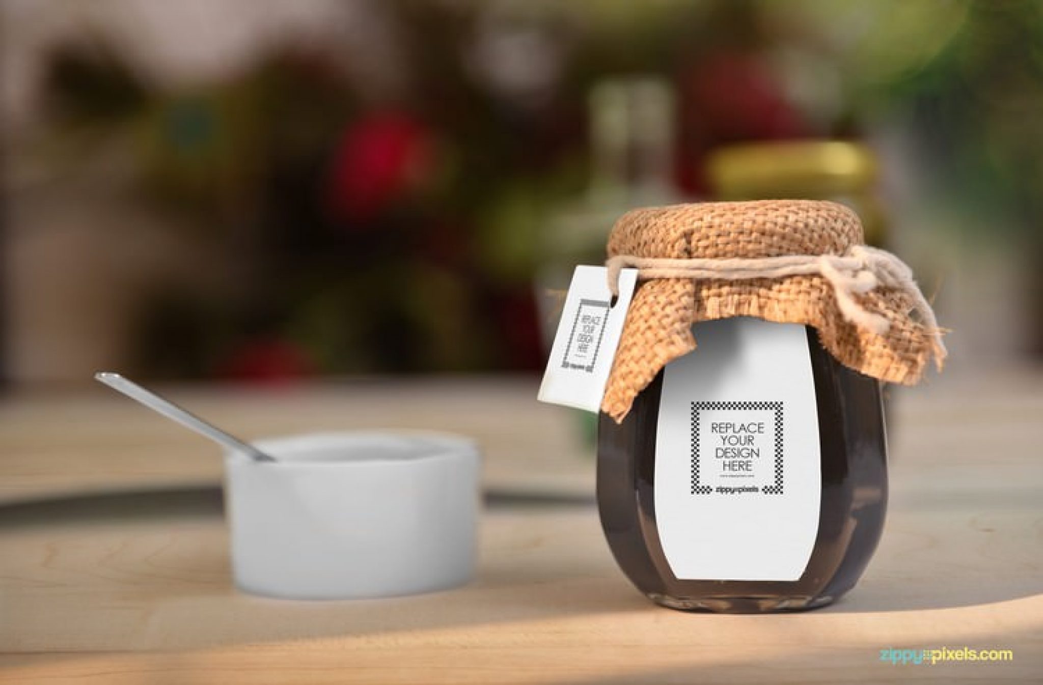 Download Beautiful Honey Packaging Jar Mockup PSD - Templatefor