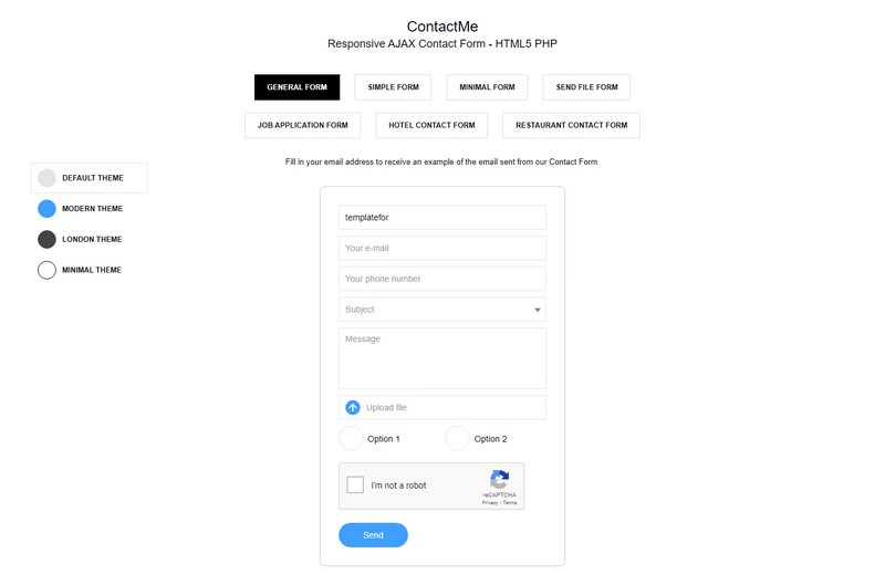 ContactMe - Responsive AJAX Contact Form - HTML5 PHP