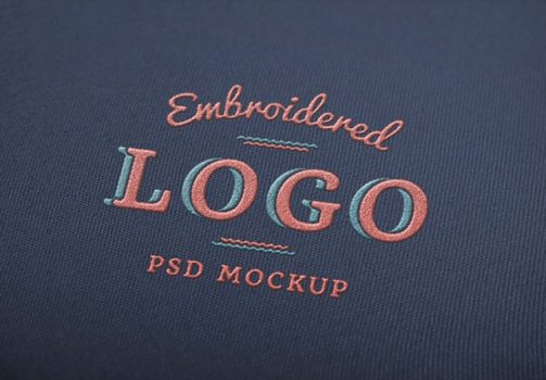 Elegant Embroidery Logo Mockup (PSD) - Templatefor