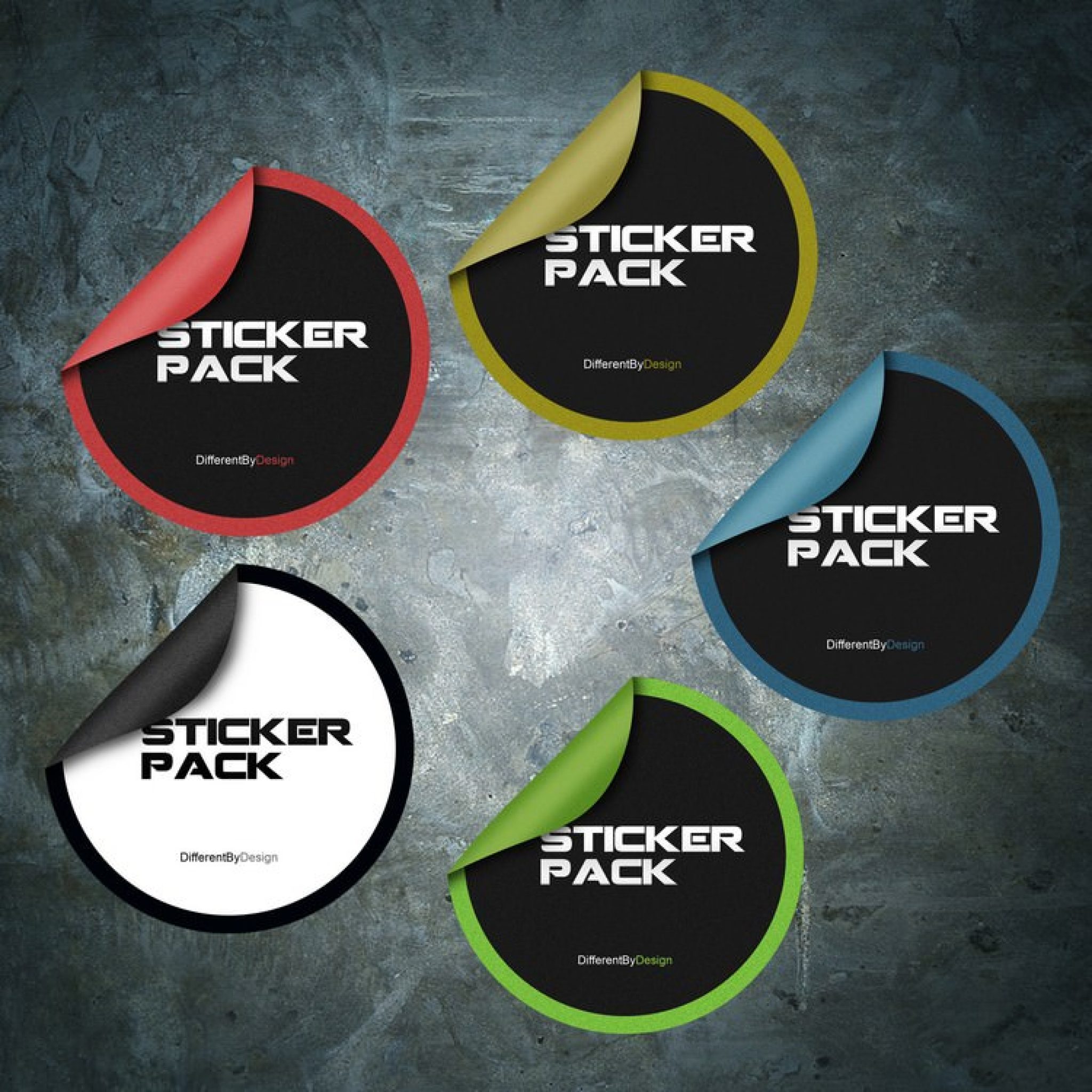 Download Free Custom Sticker PSD Mockup Packs - Templatefor