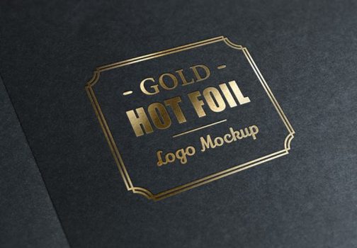 Download Gold Foil Stamp Logo Mockup (PSD) - Templatefor