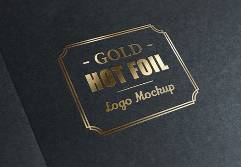 Download Gold Foil Stamp Logo Mockup (PSD) - Templatefor