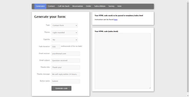 Multiple Contact Forms Generator (AJAX + PHP)