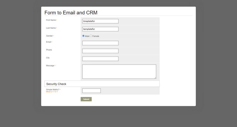 PHP Contact Form to Email and CRM