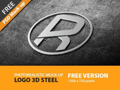 Photorealistic Metal Logo 3D Mock-Up