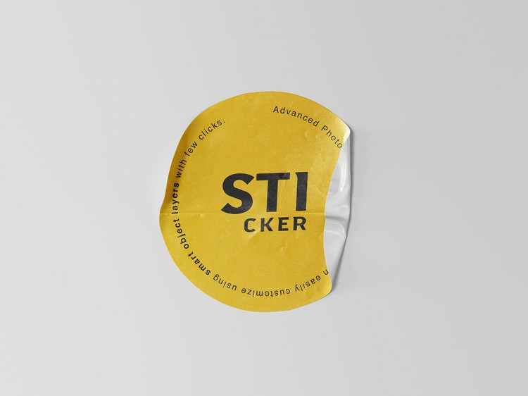 Plain Sticker Mockup PSD Template