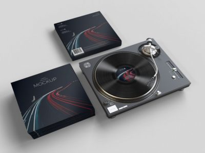 Realistic Vinyl Record Mockup PSD Template