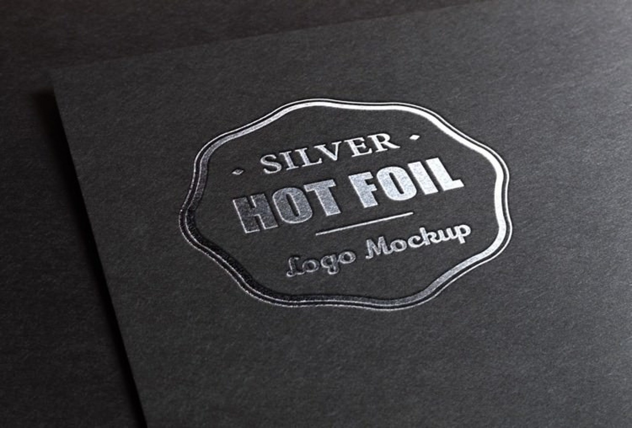 Download Silver Metallic Foil Stamping Logo PSD Mockup - Templatefor