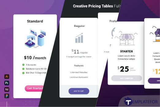 Pricing Table Template PSD