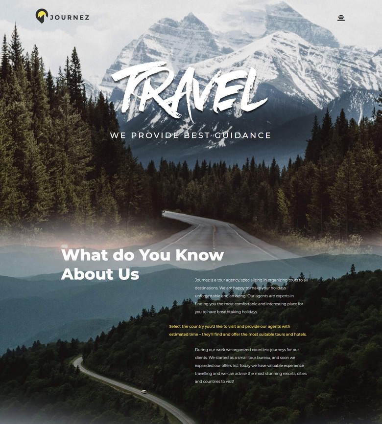Journez - Travel WordPress Elementor Theme