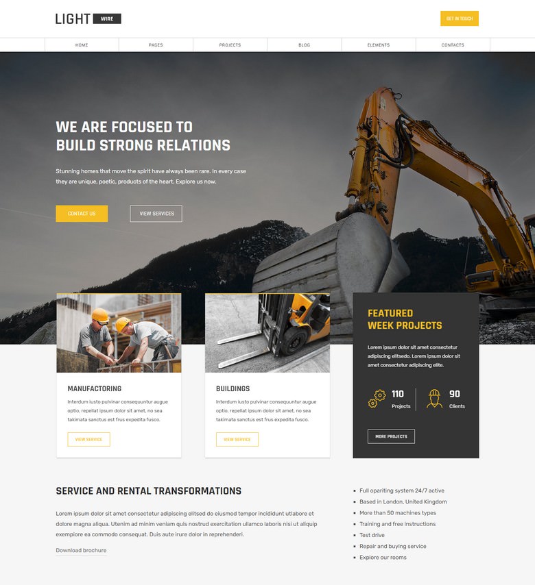 Lightwire - Construction and Industry Joomla Template