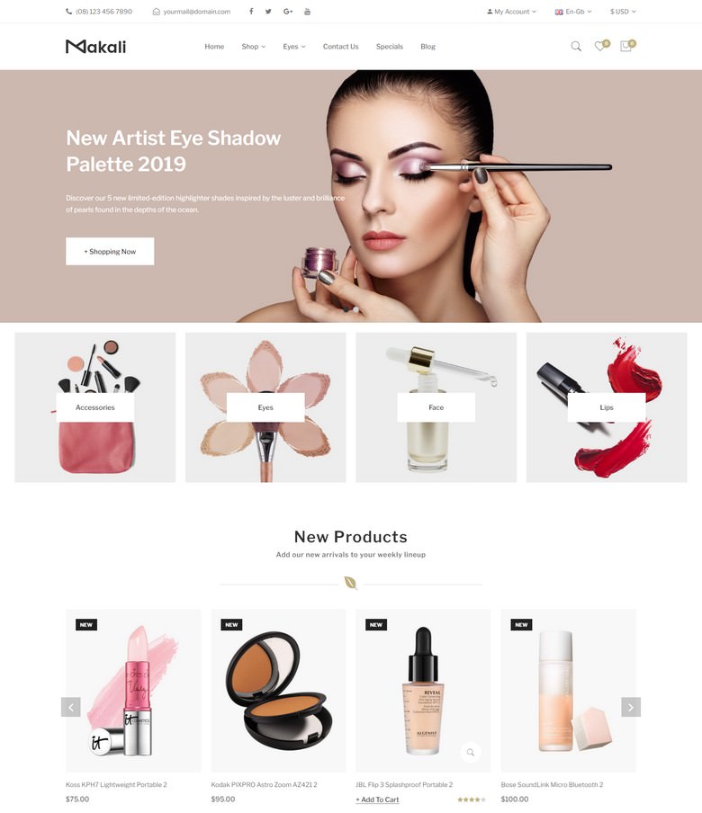 Makali - Cosmetics and Beauty responsive OpenCart Theme