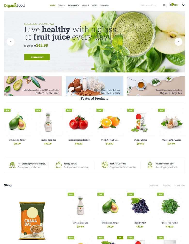 OrganicFood - Organic, Food, Alcohol, Cosmetics PrestaShop Theme