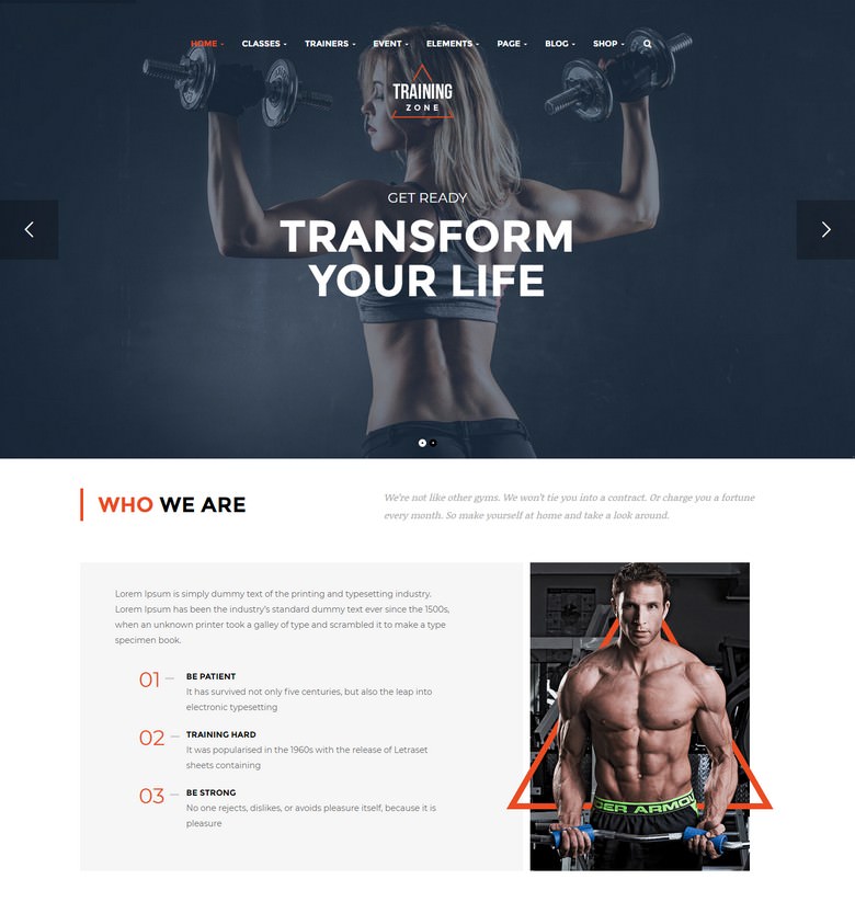 Training Zone - Gym & Fitness WordPress Theme