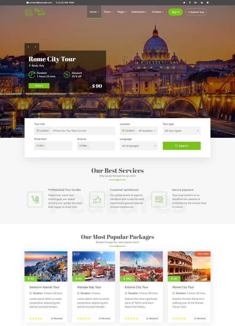 Trip & Guide  Travel Agency WordPress Theme
