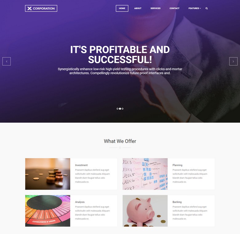 X-Corporation – Free Bootstrap HTML Template