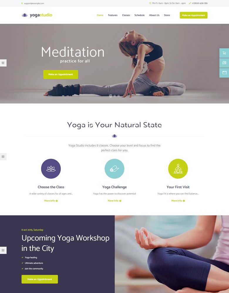 Yogastudio, Gym and Healthcare WordPress Theme