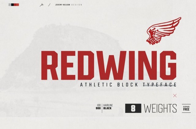 Redwing Free Athletic Block Display Typeface